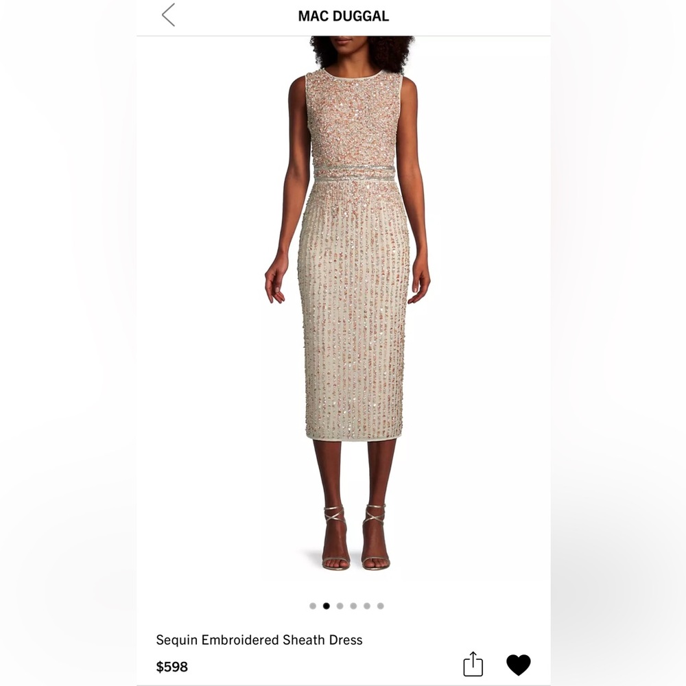 Mac Duggal Sequin Embroidered Sheath Dress